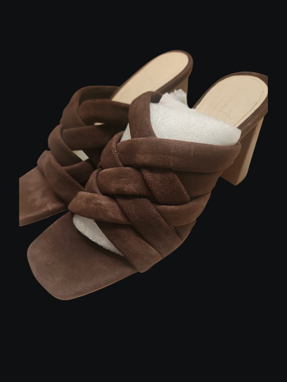 Signature Braided Slide Heels in Dark Brown - Women